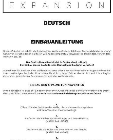 original HDP50 Max Power tuning Ventil 20 Joule+ Exportventil für gen1 & gen2 eB